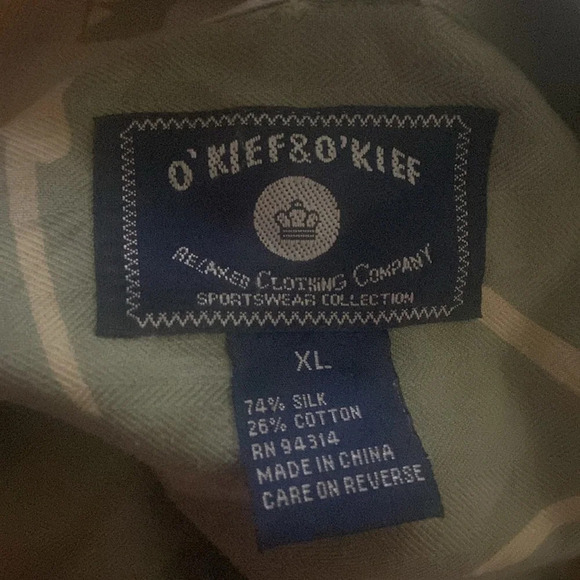 O’Kief & O’Kief Button Down Floral Shirt Cotton Silk Natural Hawaiian XL - Picture 4 of 4